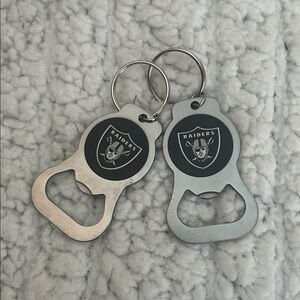 Raiders white black Red and Silver Opener Keychains